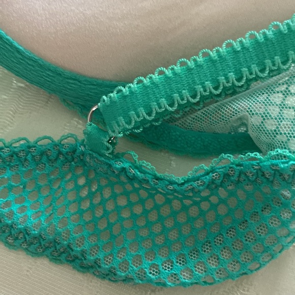 Victoria Secret Dream Angle Green lace push up- Pigeonnant wh Rhinestones bra - Picture 12 of 14